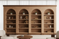 Zenith shelf quartet in terracotta niches creating executive shelf serenity