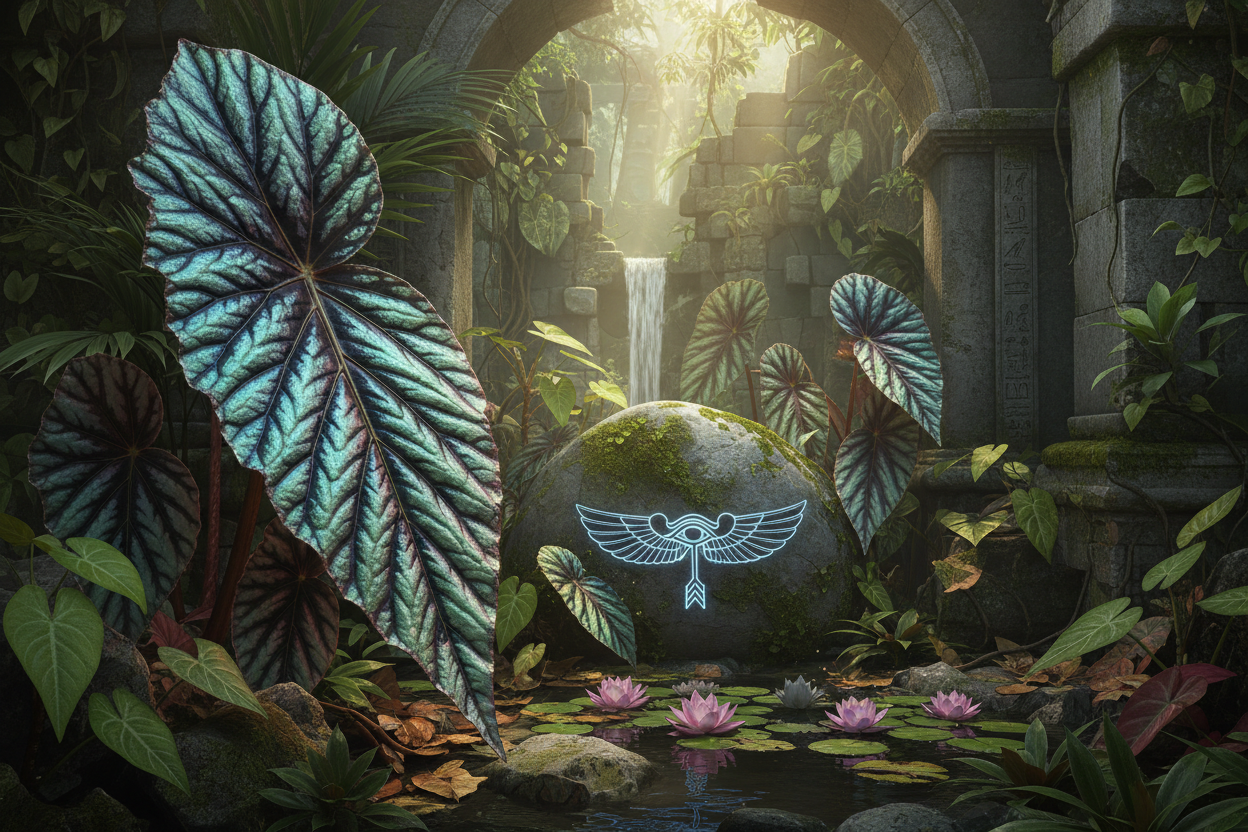 Begonia rex iridescent pattern and Nephthyis arrow creating sanctuary supreme